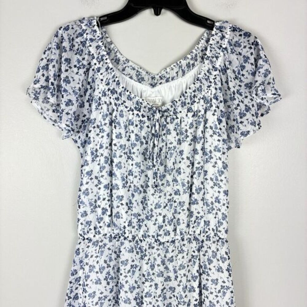 Womans Floral Cottage Mini Dress sz M Boho Coquette‎ Floral - Picture 2 of 7